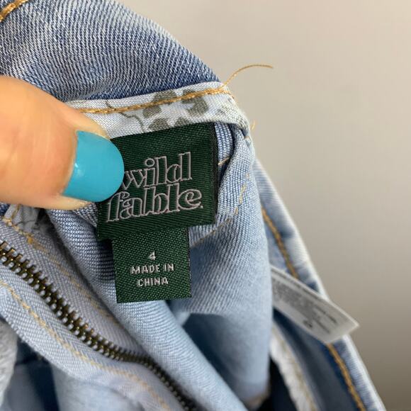 Wild Fable Notch Front Seamed Jean Mini Skirt - Picture 9 of 10